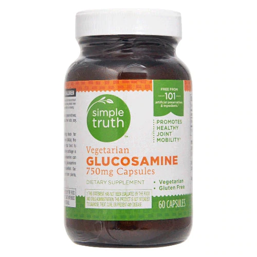 Suplemento de Glucosamina Vegetariana Simple Truth® 750mg - 60 Cápsulas para Saúde das Articulações