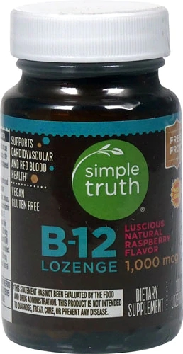 Vitamina B12 Simple Truth® Raspberry 1000mcg - 100 Pastilhas