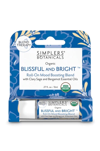 Óleo Essencial Roll-On Blissful and Bright Simplers Botanicals 20ml - Sálvia Esclareia e Bergamota para Bem-Estar