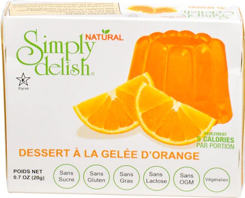 Sobremesa Natural Zero Açúcar Sabor Laranja Simply Delish - 20g