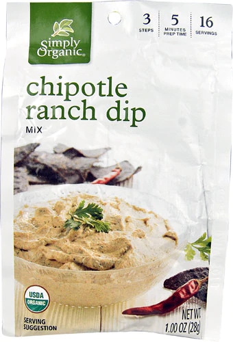 Simply Organic Chipotle Ranch Dip Mix -- 1 oz