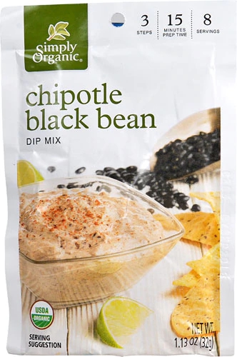 Simply Organic Mistura para Dip Chipotle Feijão Preto 32g - Sabor Autêntico e Saudável