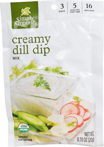 Simply Organic Mix para Molho Cremoso de Dill - 20g - Sabor Refrescante e Natural