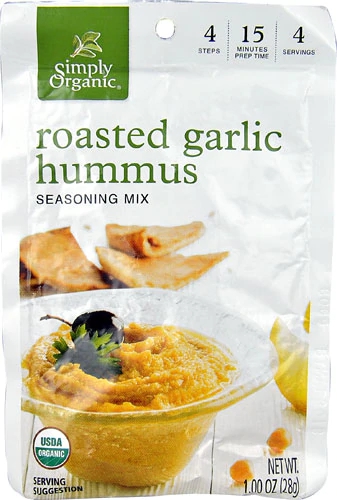 Tempero para Hummus Assado com Alho Orgânico Simply Organic - 28g