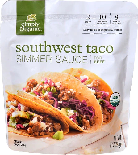 Molho para Carne Simplesmente Orgânico Sabor Southwest Taco 227g