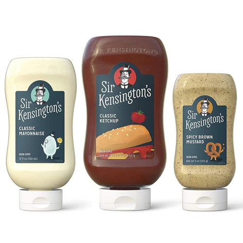 Kit Degustação Sir Kensington's: Maionese Clássica, Ketchup Clássico e Mostarda Picante - 3 Embalagens Práticas