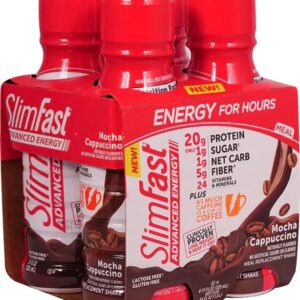 SlimFast Advanced Energy Shake RTD Mocha Cappuccino - 4 Garrafas (Aprox. 1.160ml)