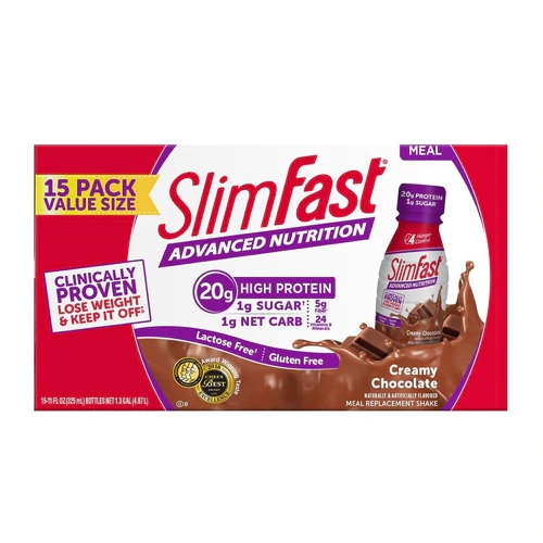 Shake SlimFast Original Alto Teor de Proteína Leite com Chocolate - 315ml - Caixa com 15 Unidades
