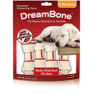 SmartBones DreamBone Mastigáveis para Cães Médios - Vegetal e Frango - 4 Unidades (Aprox. 120g)