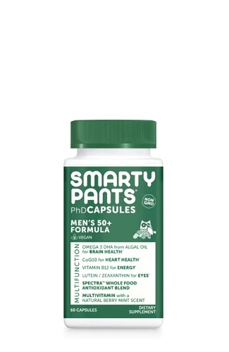 SmartyPants Homem 50+ PhD Formula: Multivitamínico Vegano com 60 Cápsulas para Bem-Estar Completo
