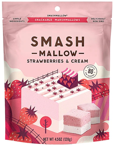 Smashmallow Marshmallows Morango com Creme - 128g