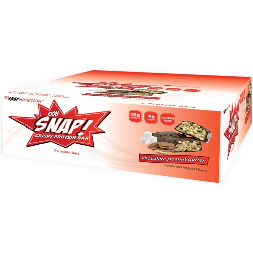 Barra de Proteína Crocante Snap Nutrition Ohh SNAP! Chocolate e Amendoim - 7 Barras (Aprox. 467g)