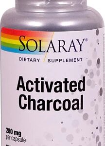 Carvão Ativado Solaray 280mg - 90 Cápsulas Vegetais - Purificação e Bem-Estar