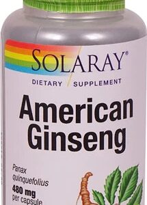 Solaray American Ginseng 480mg - 50 Cápsulas Veganas - Energia e Bem-Estar