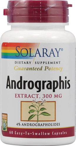 Solaray Andrographis Extract 300mg - 60 Cápsulas: Potencializador Imunológico Natural
