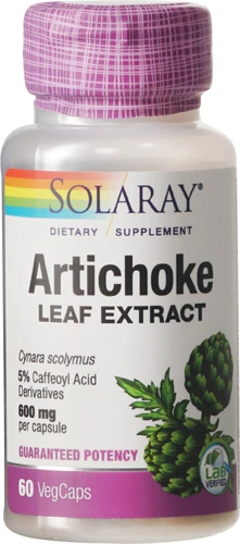 Solaray Extrato de Folha de Alcachofra 600mg - 60 Cápsulas Vegetais
