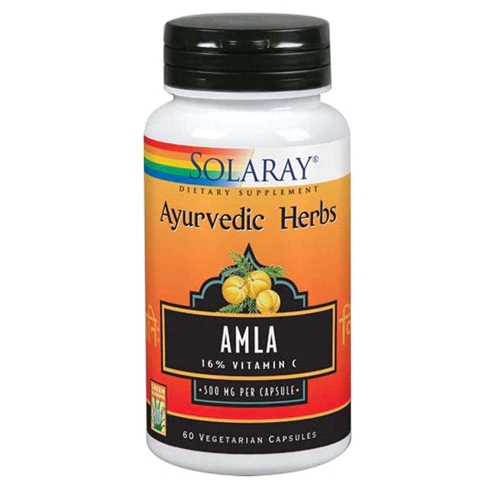 Solaray Ervas Ayurvédicas Amla 500 mg - 60 Cápsulas Vegetarianas | Potente Antioxidante