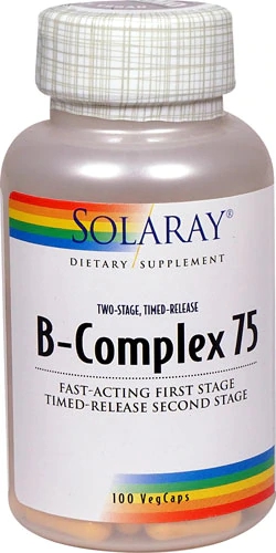 Solaray B-Complex 75 - 100 Cápsulas Vegetais: Energia e Bem-Estar Essenciais