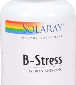 Solaray B-Stress Plus Ferro e Zinco - 120 Cápsulas: Energia e Bem-Estar Completo