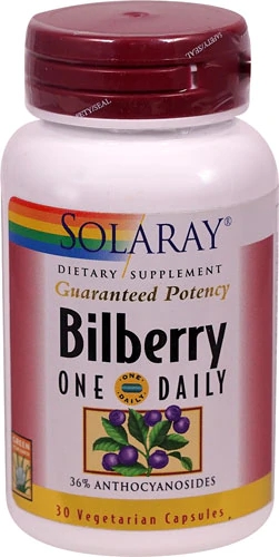 Solaray Bilberry 30 Cápsulas Vegetarianas - Saúde Ocular e Antioxidante