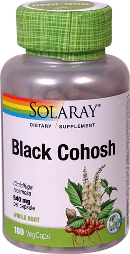 Solaray Black Cohosh 540mg - 180 Cápsulas Vegetais - Bem-Estar Feminino