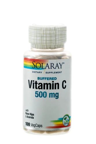 Solaray Vitamina C Tamponada 500mg - 100 Cápsulas Vegetais