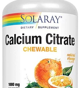 Solaray Cálcio Citrato Mastigável Sabor Laranja - 1000mg - 60 Comprimidos Mastigáveis
