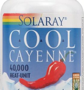 Solaray Cool Cayenne - Pimenta Caiena 600mg 180 Cápsulas - Energia e Bem-Estar