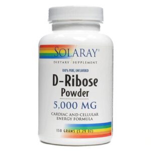 Solaray D-Ribose em Pó - 5000mg (150g) - Energia e Recuperação Muscular