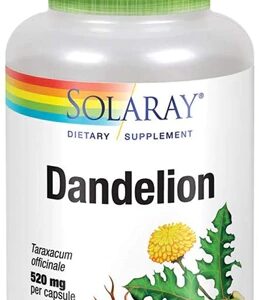 Solaray Dente de Leão - Raiz 520mg 180 VegCaps - Suplemento Natural