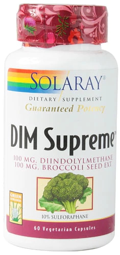 Solaray DIM Supreme™ 60 Cápsulas Vegetarianas - Suporte ao Bem-Estar Hormonal