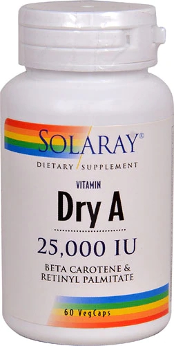 Solaray Vitamina A Seca 25000 UI - 60 Cápsulas Vegetais