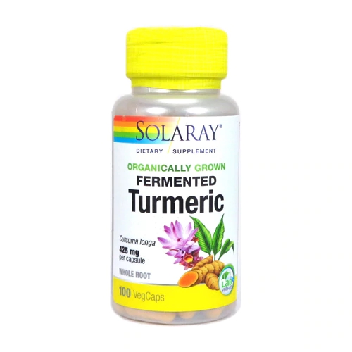 Solaray Cúrcuma Fermentada 425mg VegCaps - 100 Cápsulas Vegetais