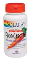 Solaray Food Carotene 10000 UI - 200 Cápsulas Softgel Vitamina A Natural