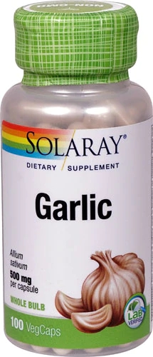 Solaray Alho 500mg - 100 VegCaps: Saúde Cardiovascular e Imunidade Natural