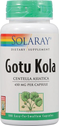Solaray Gotu Kola 100 Cápsulas - Suplemento para o Bem-Estar Cerebral e Circulatório