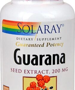 Solaray Extrato de Semente de Guaraná 200mg - 60 Cápsulas Vegetarianas | Energia e Foco Natural