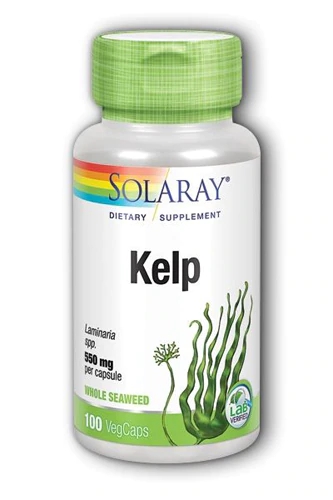 Solaray Kelp 550 mg - 100 Cápsulas Vegetais: Algas Marinhas Ricas em Nutrientes Essenciais