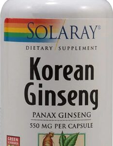 Solaray Raiz de Ginseng Coreano Panax - 550mg - 100 Cápsulas - Energia e Bem-Estar