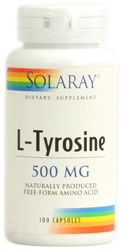 Solaray L-Tirosina 500mg - 100 Cápsulas: Suporte Cognitivo e Bem-Estar
