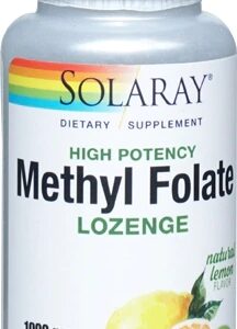 Solaray Metil Folato L-Metilfolato 1000mcg - 60 Pastilhas Sabor Limão Natural
