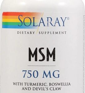 Solaray MSM 750mg - 180 Cápsulas: Alívio e Bem-Estar para Articulações e Saúde Geral