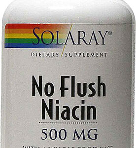 Solaray No Flush Niacina B3 500mg com Inositol - 100 Cápsulas Vegetarianas