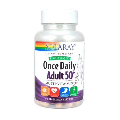 Solaray Once Daily Adult 50+ Multi-Vita-Min Suplemento Alimentar - 90 Cápsulas Vegetarianas