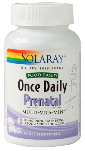 Solaray Once Daily Prenatal Multi-Vita-Min 90 Cápsulas Vegetarianas - Suporte Nutricional Completo