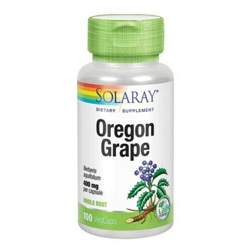 Oregon Grape Solaray 400mg 100 Cápsulas Veganas - Suplemento Herbal