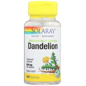 Solaray Dente de Leão Orgânico 1040mg - 120 Cápsulas Vegetarianas