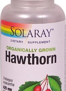 Solaray Espinheiro-Alvar Orgânico 425mg - 100 Cápsulas Vegetais para Saúde Cardiovascular