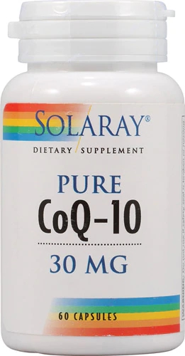 Solaray Pure CoQ-10 30mg - 60 Cápsulas Veganas - Suporte Energético e Antioxidante
