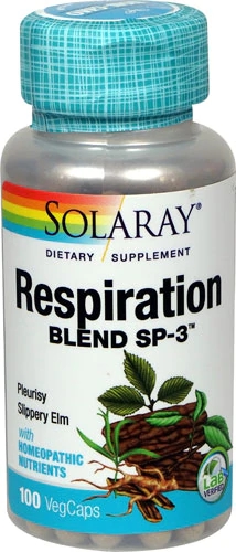 Solaray Respiration Blend SP-3 100 VegCaps - Suporte Respiratório Natural